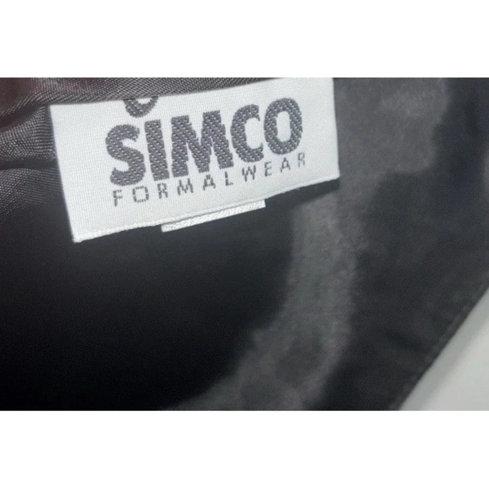 VTG NWT Simco Formalwear 42L Long Royal Blue Sequin Tuxedo Vest Shawl Lapel Prom